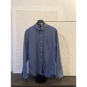 J.Crew Men’s Lightweight Long Sleeve Shirt Dark Blue Size Large Button-Down